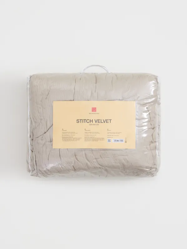 Төсек жапқыш, 220х240 см, барқыт, құм, Stitch velvet, image-6