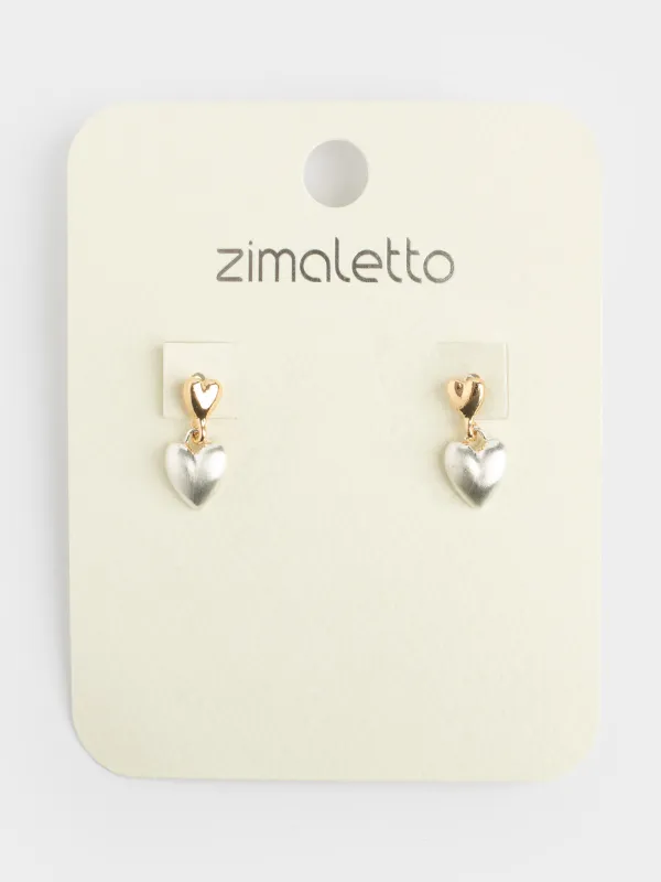 Пуссет сырғалары, 2 см, 2 дана, металл, күміс, Jewelry heart, image-3