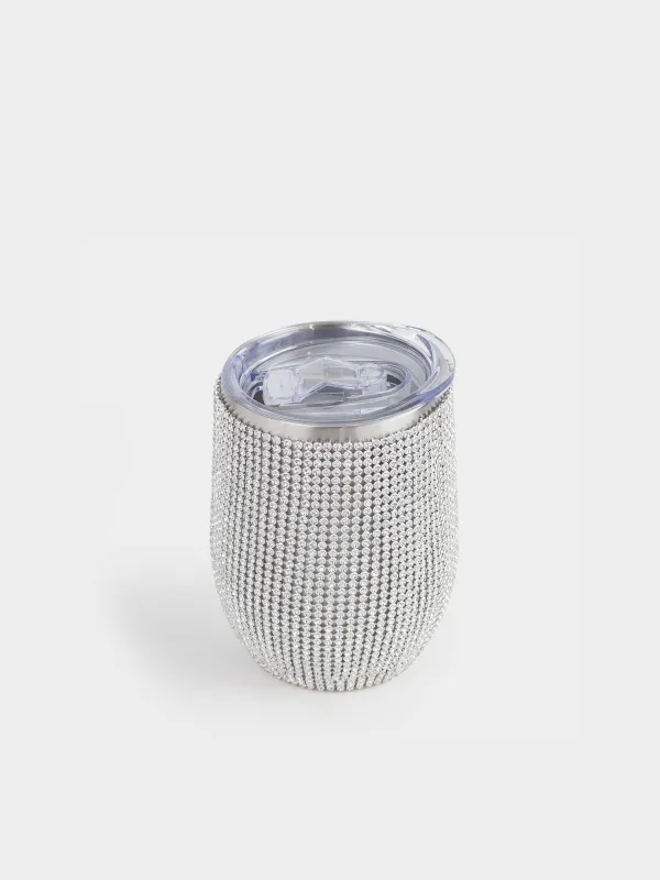 Термо саптыаяқ, 350 мл, болат/страздар, алтын, Crystal decor, image-0