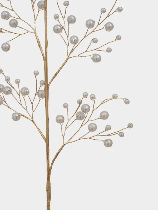 Ветка декоративная, 25 см, пластик/металл, шампань, Жемчужины, Balls decor, image-1