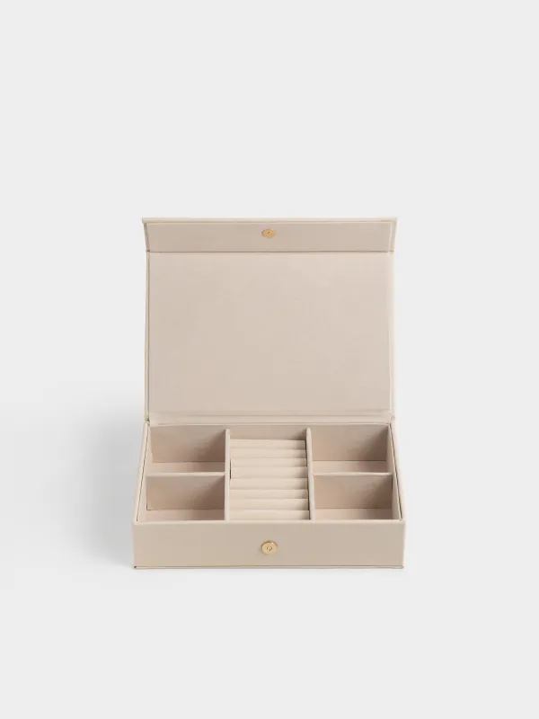 Шкатулка для украшений, 25х16 см, искусственная кожа/МДФ, бежевая, Premiere one, image-2