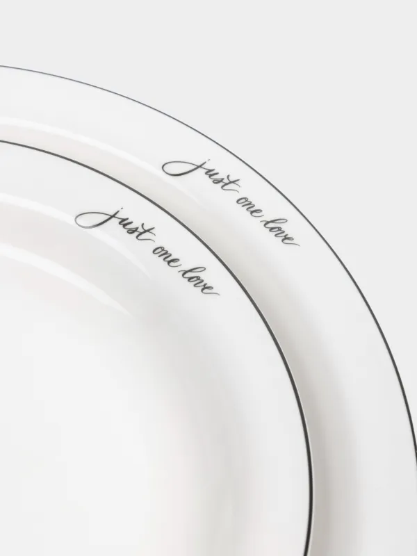 Ас сервизі, 6 адам, 18 зат, фарфор N, ақ, Just one love, Lovely story, image-4