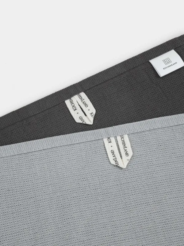 Асүйлік сүлгі, 30х60 см, 2 дана, мақта/полиэстер, қою сұр/ақшыл сұр, Mong, image-6