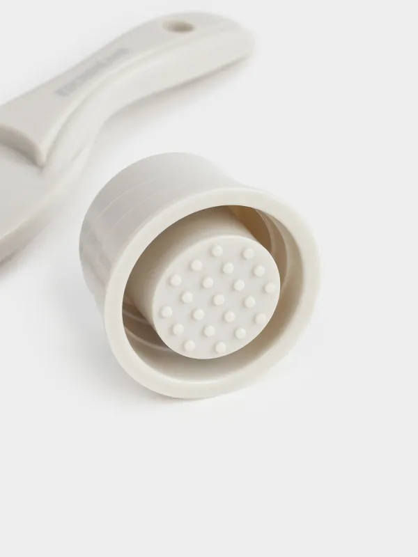 Терка для чеснока, 17 см, с держателем, сталь/пластик, серая, Soft kitchen, image-3