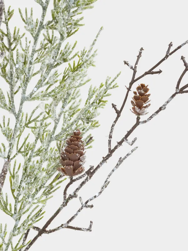 Сәндік бұтақ, 94 см, пластик/пенопласт, Қылқан инелер мен шырша бүршіктері, Conifer decor, image-2