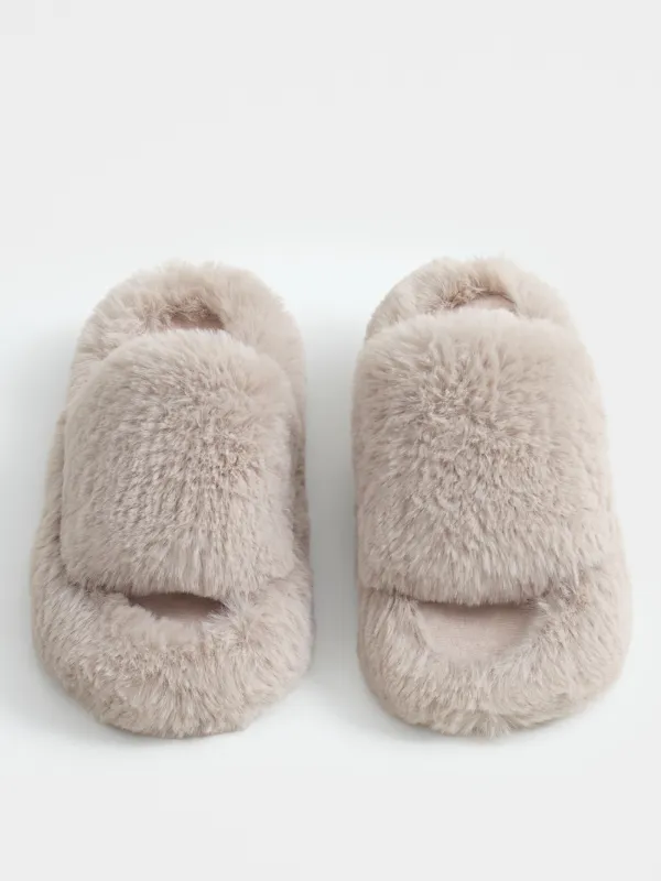 Әйелдер тәпішкелері, үйге арналған, өлшемі 36-37, жасанды үлбір, қоңыр, Bushy, image-2