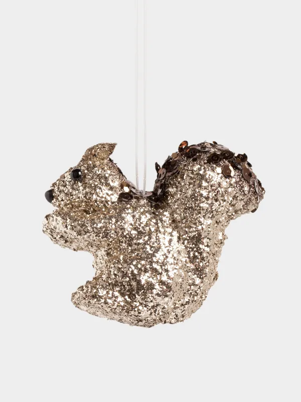 Шырша ойыншығы, 10 см, пластик, жылтырақтары бар, шампан, пайеткалары бар тиін, Figure sparkle, image-0