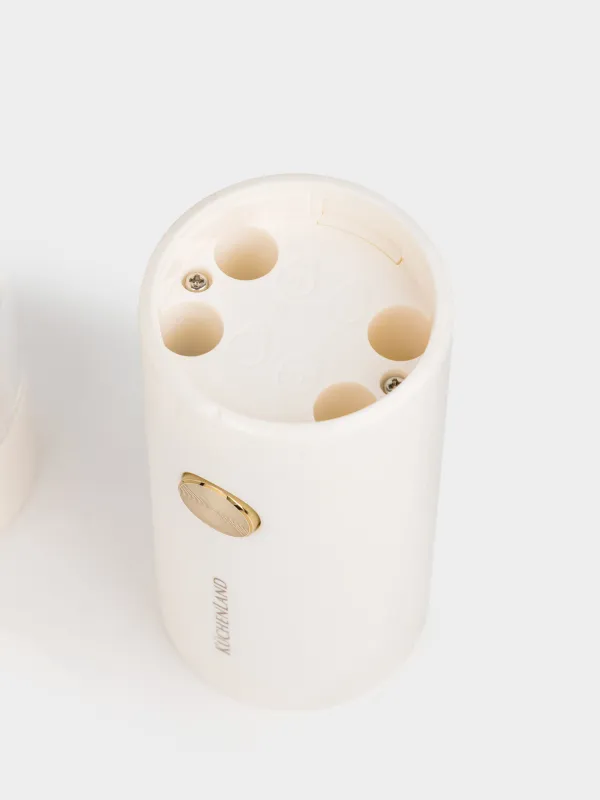 Мельница для специй, 18 см, 2 шт, электрическая, пластик, LED W, молочная, Liberica light, image-5