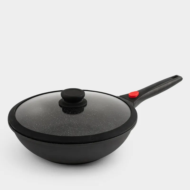 Вок, 28 см, қақпағы бар, алынбалы тұтқасы, қапталған, алюминий, Solution Red 2