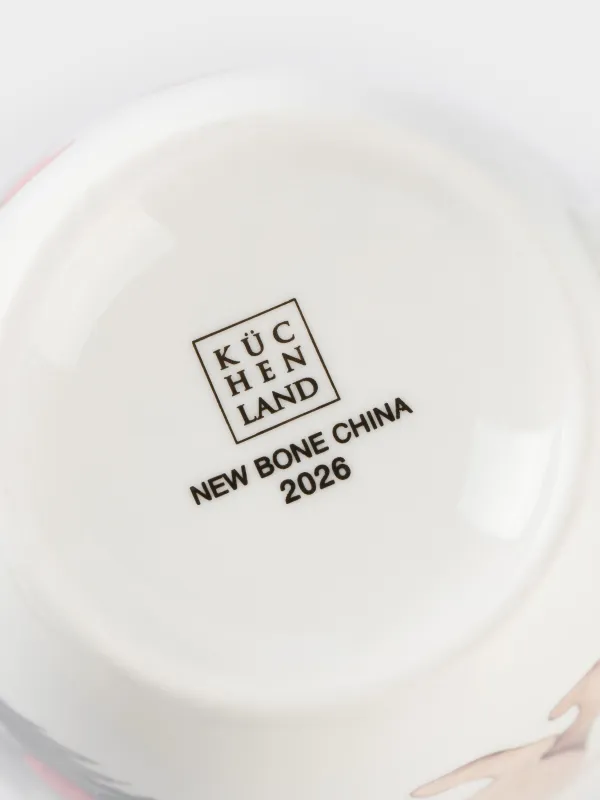 Кружка, 320 мл, фарфор N, белая, Такса с елкой, Christmas dog, image-6