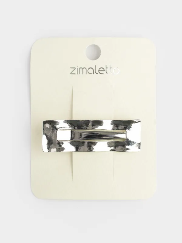 Заколка для волос, 6 см, металл, серебристая, Hairstyle, image-3