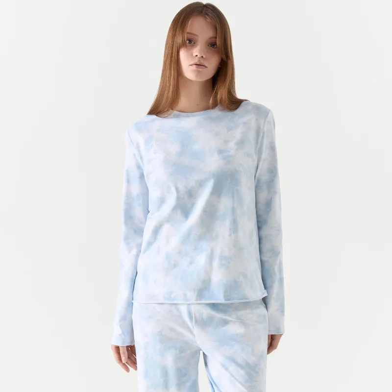 Лонгслив домашний, голубой, Jocelyn