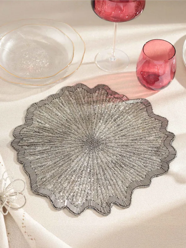 Аспаптарға арналған майлық, 36 см, бисер, бұйра, сұр-күміс, Art beads-t, image-2