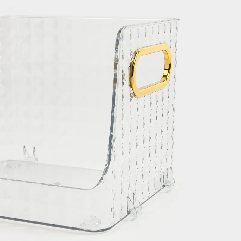 Ящик-органайзер, 20х17х15 см, с золотистыми ручками, пластик, Kandy, image-1