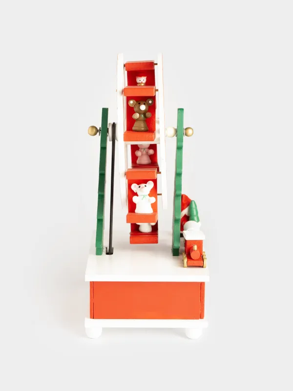 Ммүсінше, музыкалық, 20 см, бұралатын, МДФ, жасыл, Айналмалы әткеншек шырша, Christmas style, image-4