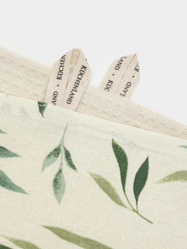 Асүйлік сүлгі, 40х60 см, 3 дана, мақта, сүтті/сарғылт-қоңыр, Дала гүлдері, Meadow, image-5