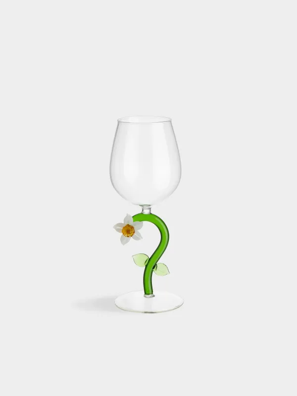 Шарап бокалы, 290 мл, Б шыны, жасыл аяқ, Нәркес, Shape, image-0