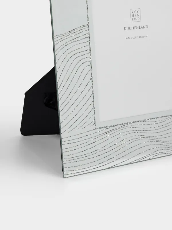 Фото жиектеме, 17х22 см, шыны, күміс, Толқынды сызықтар, Actress, image-1