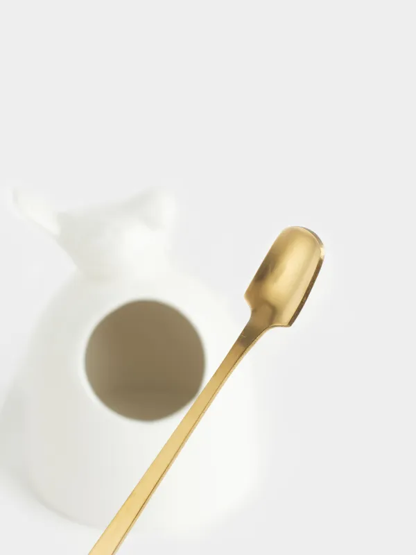 Сахарница, 15 см, 350 мл, с ложкой, керамика D/сталь, молочная, Птица, Paradise garden, image-2