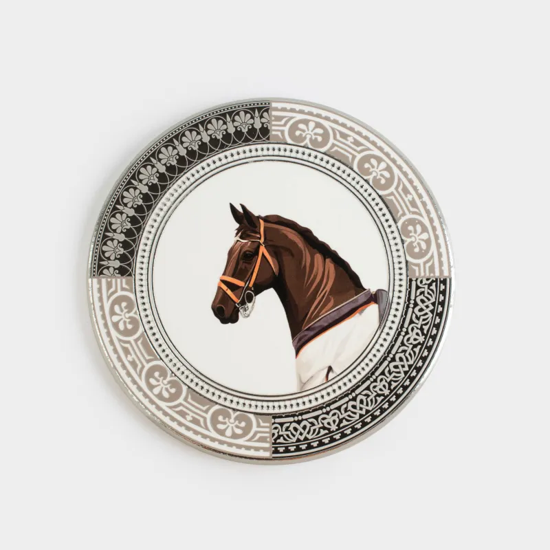 Ыстыққа арналған тұғыр, 20 см, керамика/тығын, дөңгелек, сұр, Жылқы, Breton horse