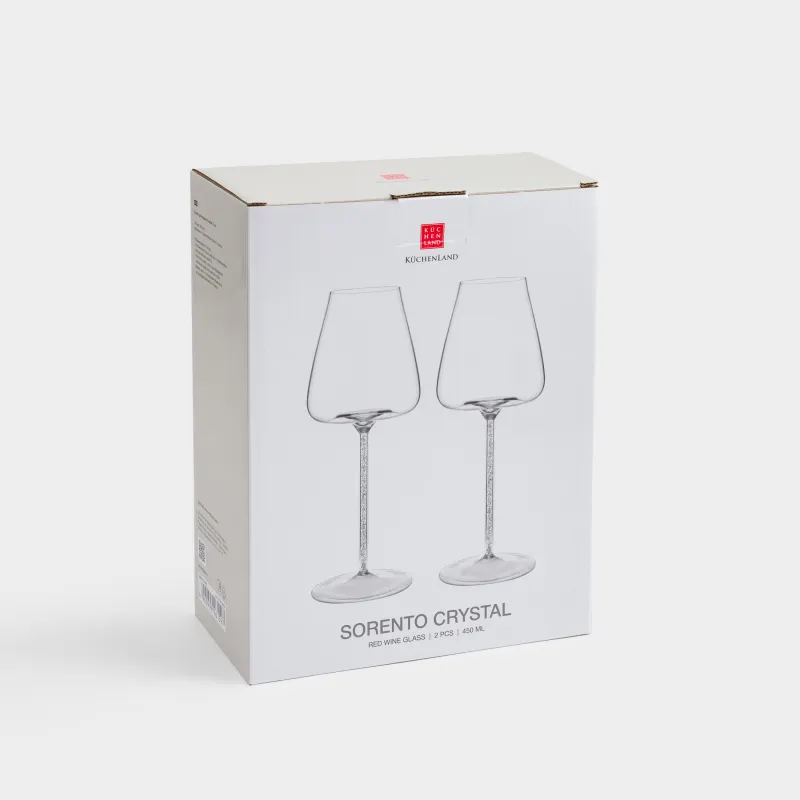 Қызыл шарап бокалы, 450 мл, 2 дана, шыны Б/страздар, Sorento crystal, image-4