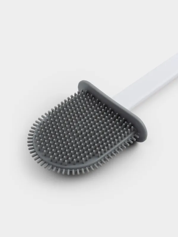 Ерш туалетный, 35 см, с подставкой, гибкий, резина/пластик, белый, Click, image-4