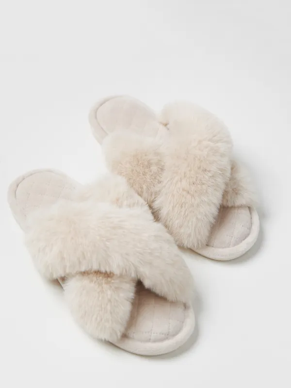 Тапочки женские, домашние, полиэстер, бежевые, Tape, image-3