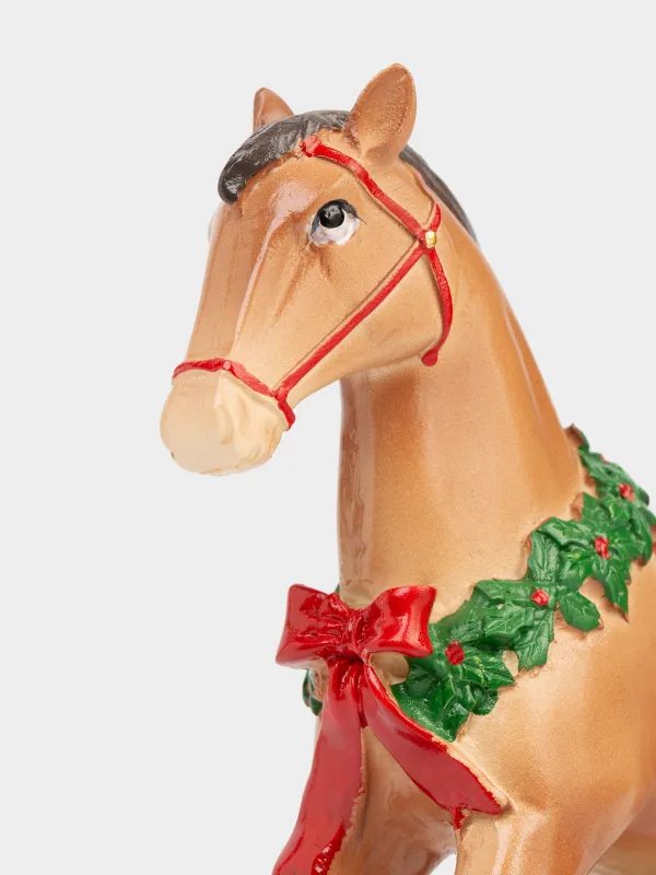 Статуэтка, 22 см, полирезин, коричневая, Лошадка-качалка, Horse christmas, image-5