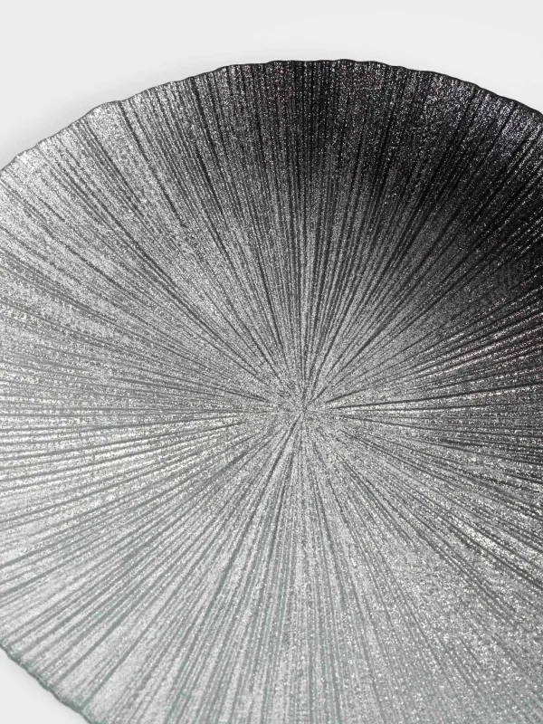 Түскі ас тәрелкесі, 28 см, шыны, күміс түстес және сұр, Angle, image-4