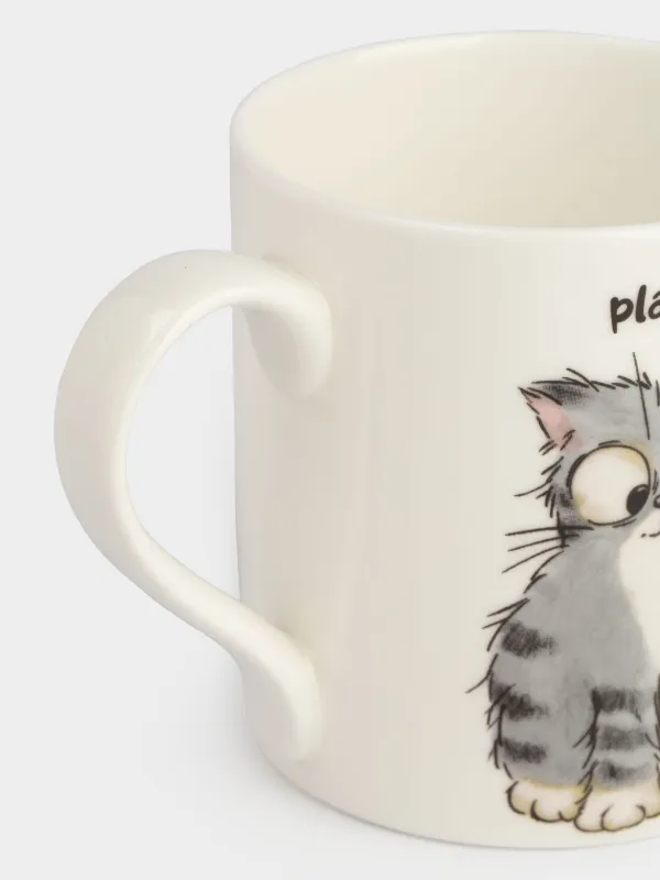 Кружка, 380 мл, фарфор F, белая, Котенок и мышка, Cat, image-2
