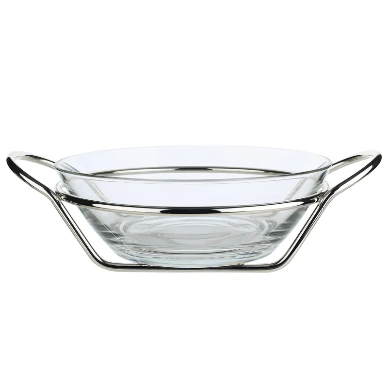 Салат ыдысы, 35х27см, 2 л, 3 зат, қасықпен/шанышқымен, тұғырда, шыны/металл, Fantastic, image-2