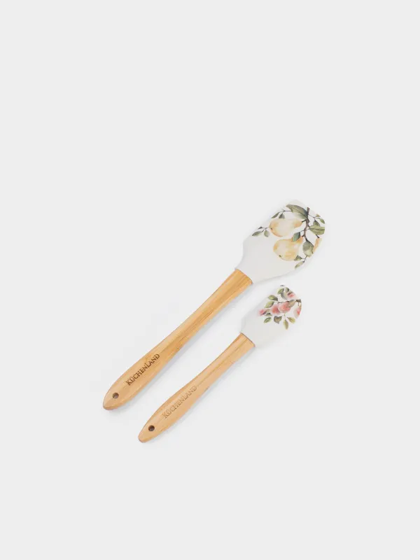 Қалақша, 2 дана, силикон/ағаш, сүт түстес, Алмұрттар және шабдалылар, Fruit garden, image-2