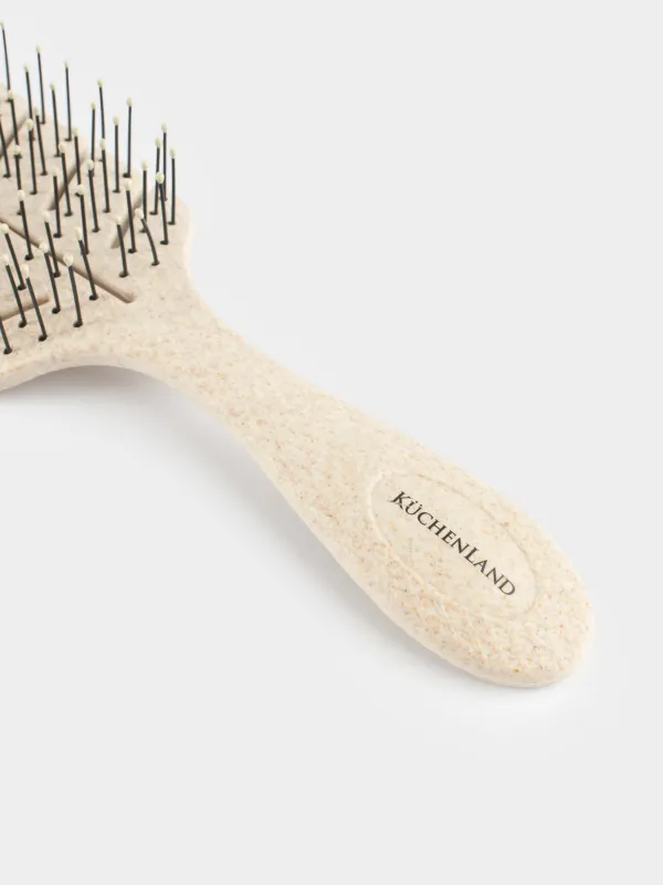 Шашқа арналған массаж тарағы, 23 см, өсімдік талшығы/пластик, сарғылт, Demo, image-3