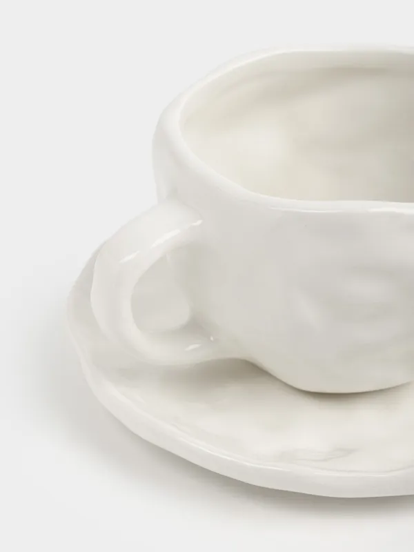 Шай жұбы, 1 адам, 2 зат, 300 мл, керамика, сүт түстес, You're my cup of tea, Crumple amour, image-4