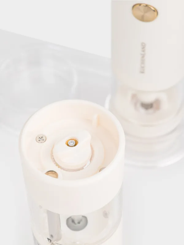 Мельница для специй, 20 см, 2 шт, электрическая, на подставке, пластик, молочная, Liberica light, image-2