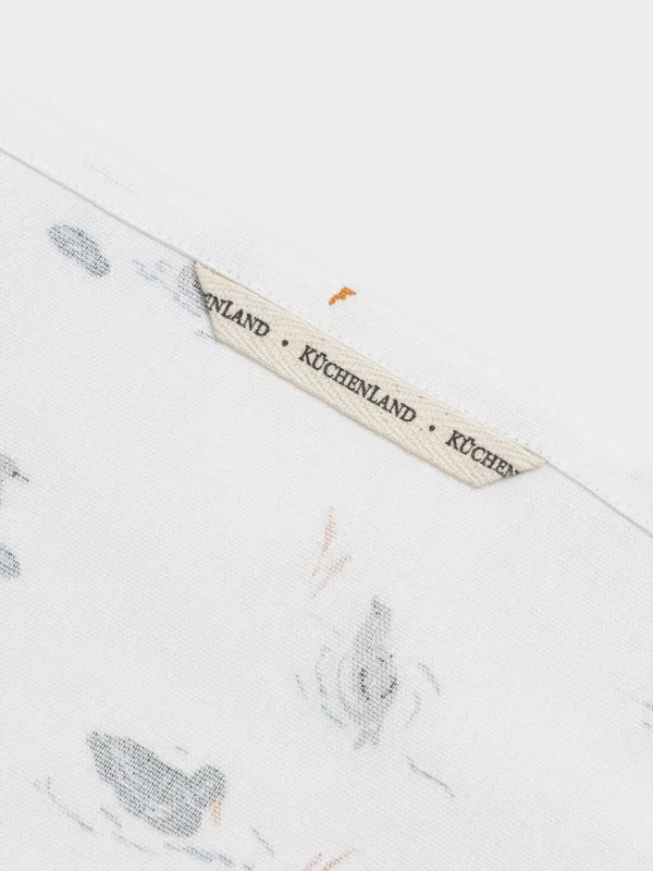 Асүйлік сүлгі, 40х60 см, мақта, сүт түстес, Үйректер, Ducks in pond, image-3