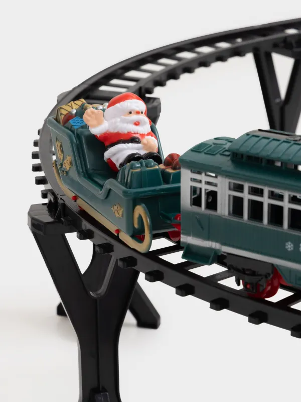 Ойыншық теміржол, L, музыкалық, жарықтандырылған/түтіні бар, тұғырда, пластик, Game rail, image-3