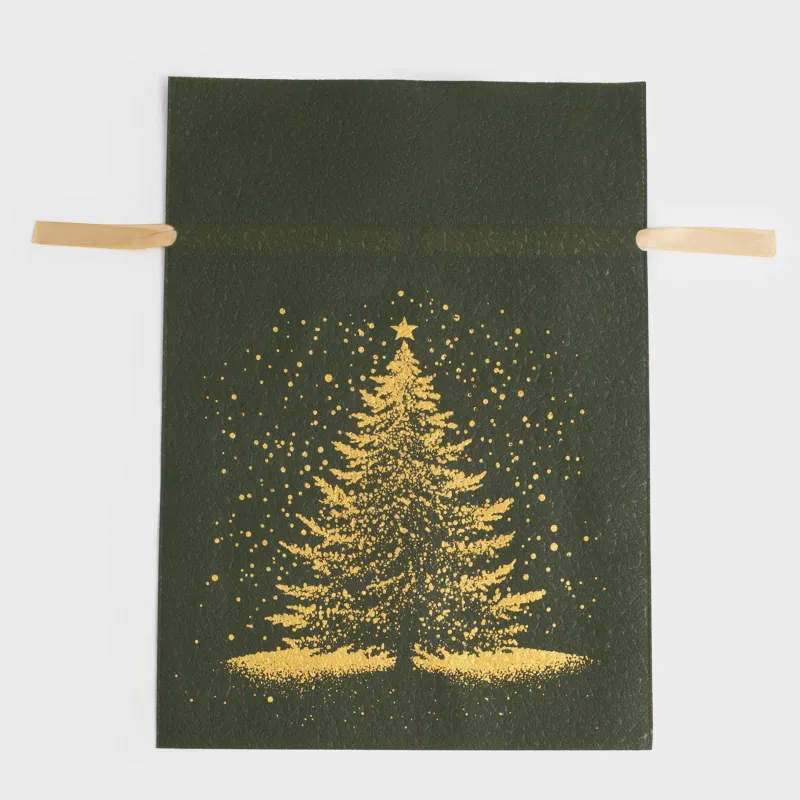 Сыйлық пакеті, 40х56 см, жіптері бар, полипропилен, көк, Шырша, Night spruce