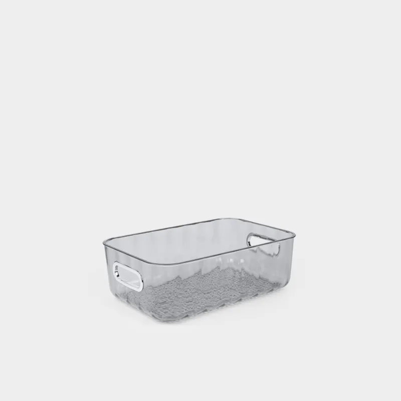 Ящик-органайзер, 25х16х8 см, с ручками, пластик, серый, Renaissance clear, image-5