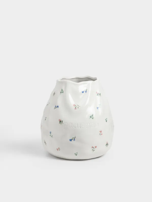Гүл вазасы, 24 см, керамика, сүт түстес, Нәзік гүлдер, El flora, image-0