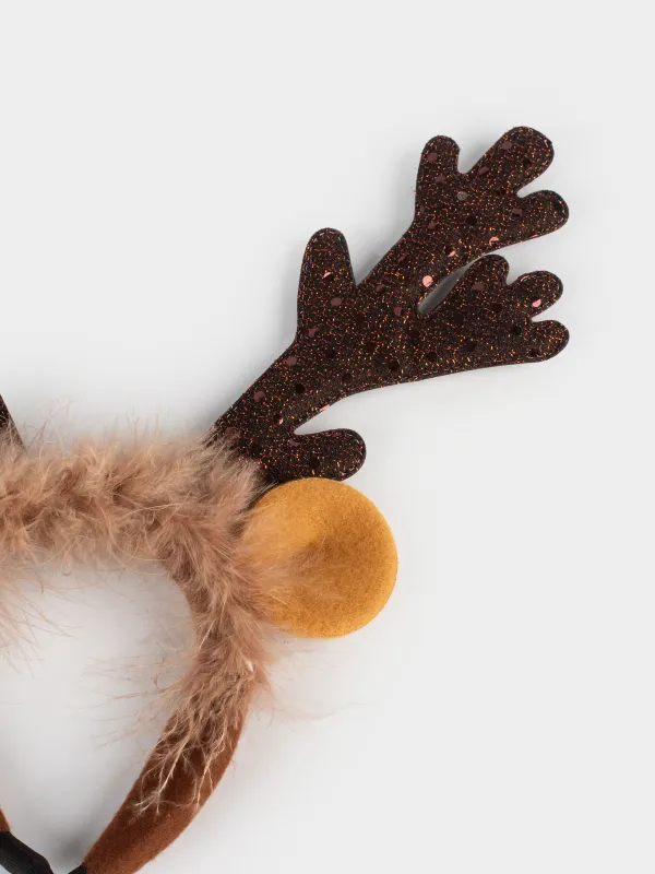 Жануарларға арналған тоғыншақ, 30x30 см, полиэстер/пластик, қоңыр, Бұғы мүйіздері, Christmas pet, image-2