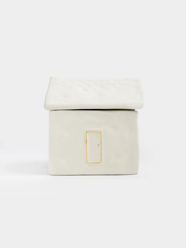 Сақтау ыдысы, 13х12 см, 650 мл, керамика, сүт және алтын түстес, Үй, Snow sparks, image-6