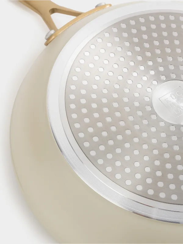 Таба, 24 см, жабыны бар, алюминий, сүт түстес, Piatto gold, image-5