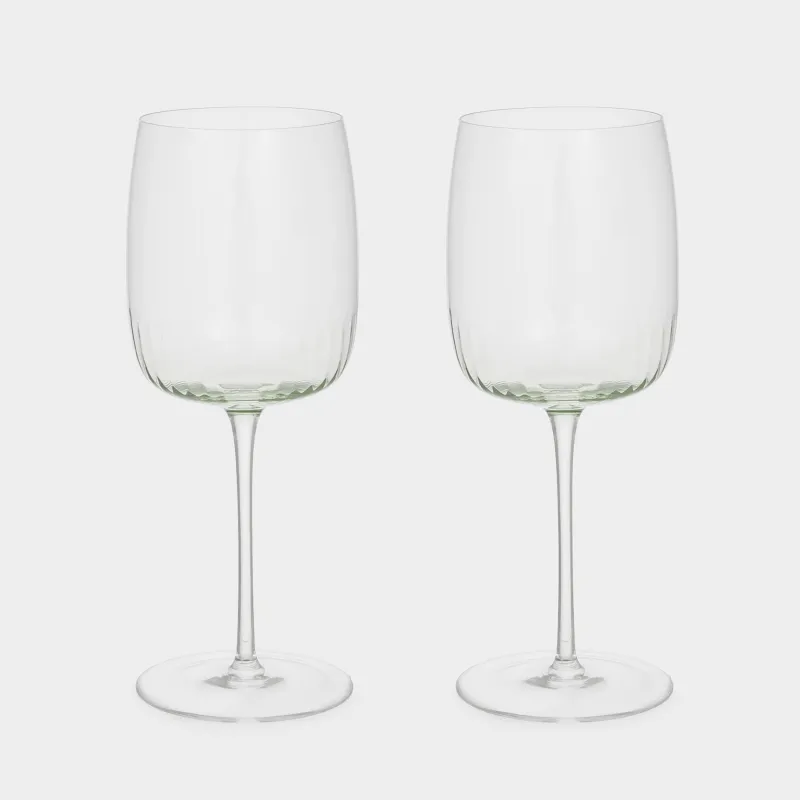 Бокал для вина, 400 мл, 2 шт, кристальное стекло, зеленый, Rofrano