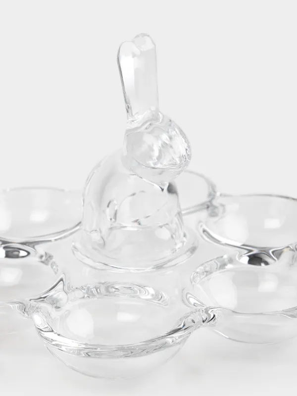 Пасха ыдысы, 18 см, 6 бөлім, шыны, Қоян, Clear figure, image-2