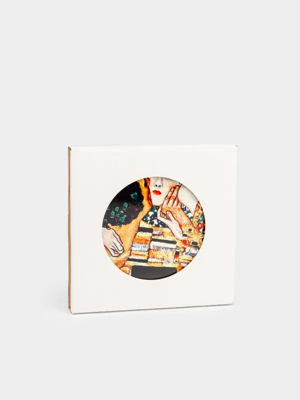 Шыныаяқ түпқоймасы, 11 см, керамика/тығын, дөңгелек, Климт, Сүйісу, Art сүйісу, image-4