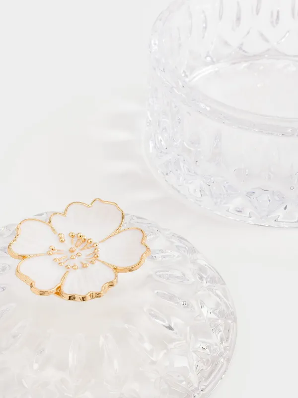 Емкость для хранения, 10х8 см, 170 мл, стекло Р/металл, Цветок, Naiad, image-3