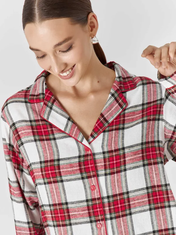 Әйелдерге арналған костюм, үйге арналған, өлшемі S, шалбармен, мақта, қызыл және ақ, Тор, Patsy, image-2