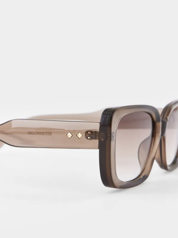 Күннен қорғайтын көзілдірік, пластик, тікбұрышты, қоңыр, Eyewear, image-2