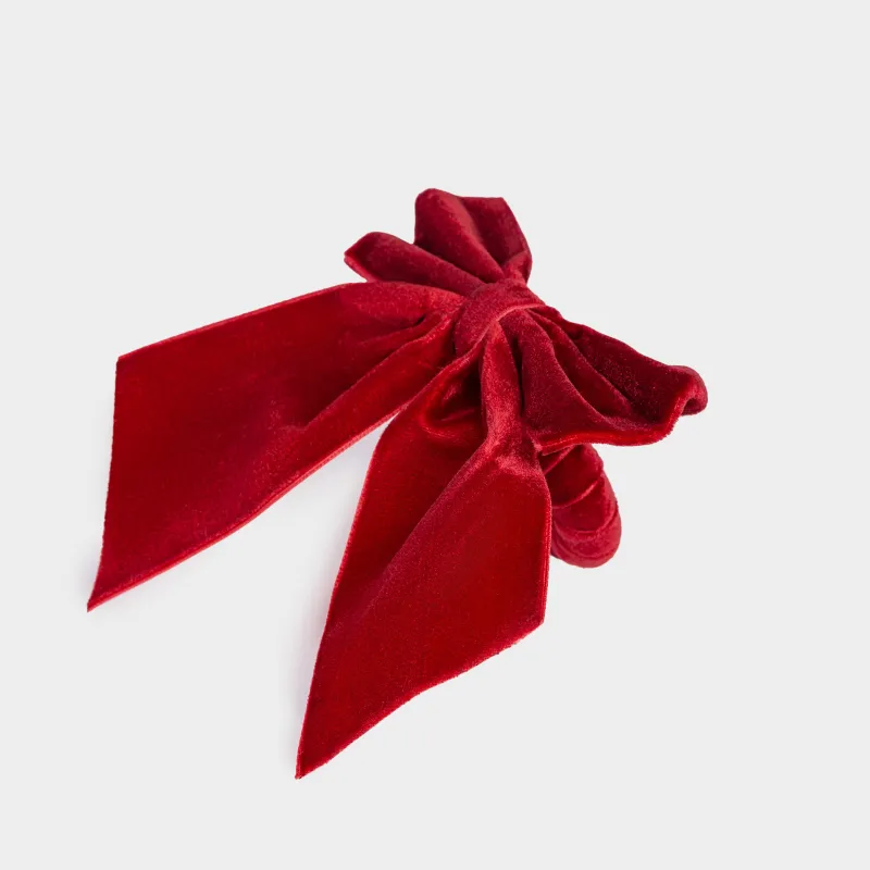 Майлық сақинасы, 5 см, полиэстер, қызыл, Бант, Bow velvet